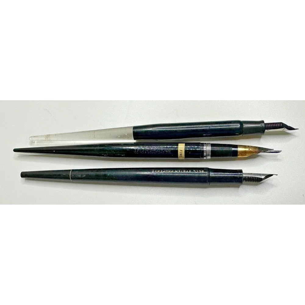 14k Gold Nib Sheaffer fountain pen Bell‎ Systems 8995 Esterbrook 1950s Set 3